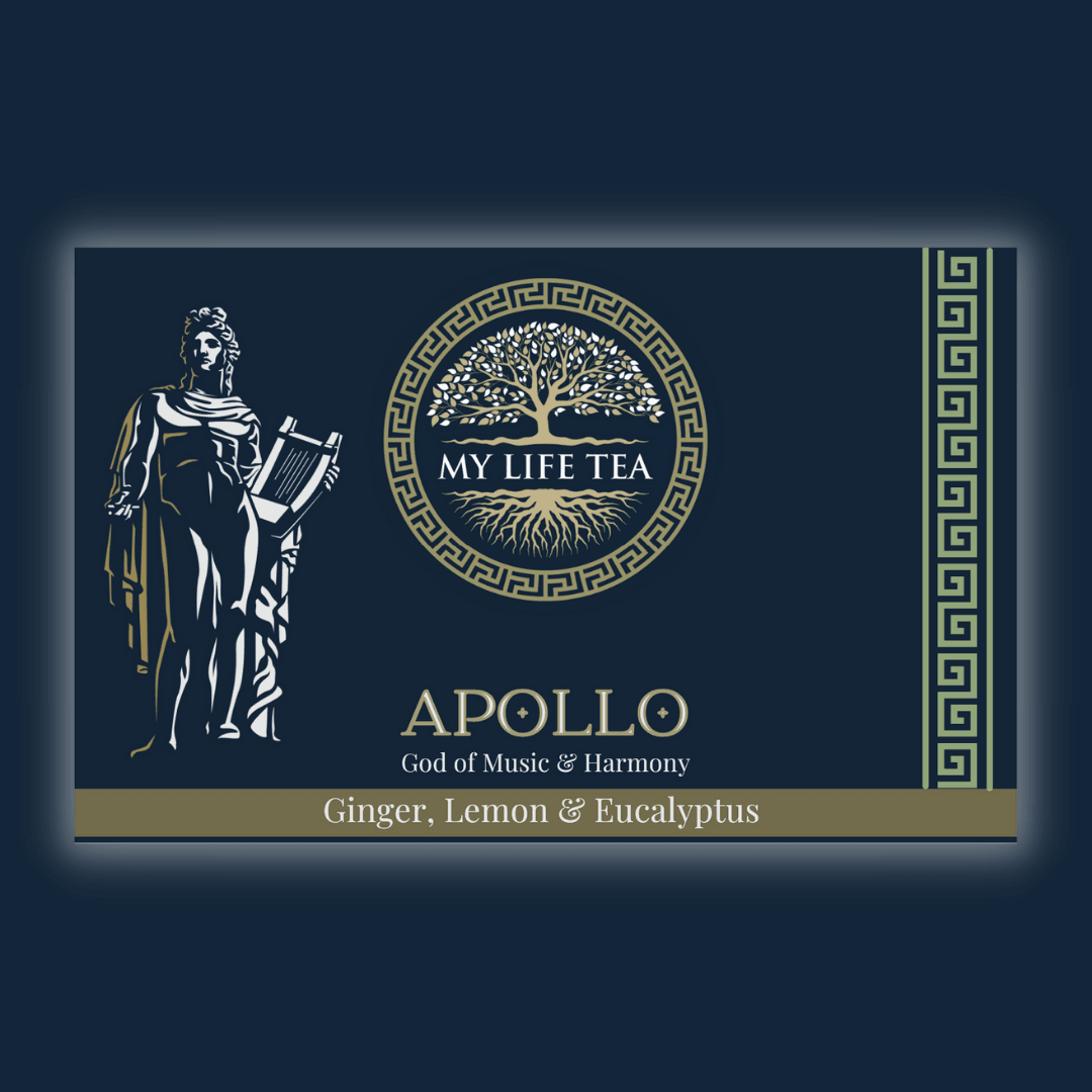 Apollo ginger, lemon and eucalyptus tea from My Life Tea for a bright brewing guide