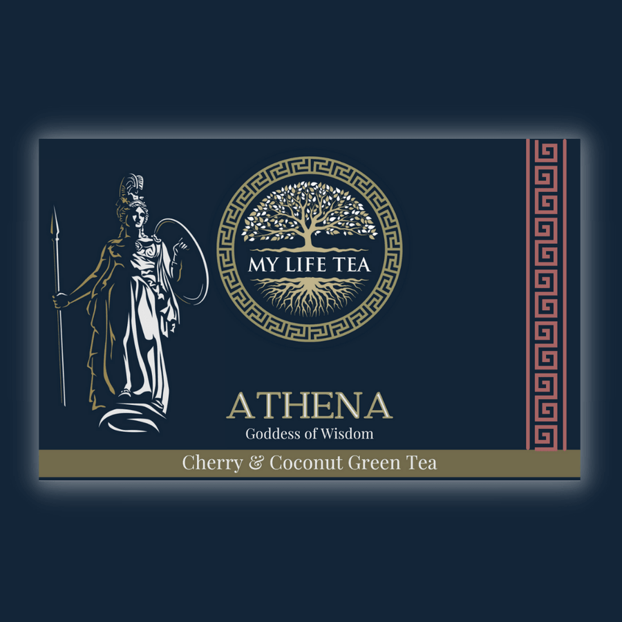 Athena cherry and coconut green tea for an afternoon loose leaf tea routine