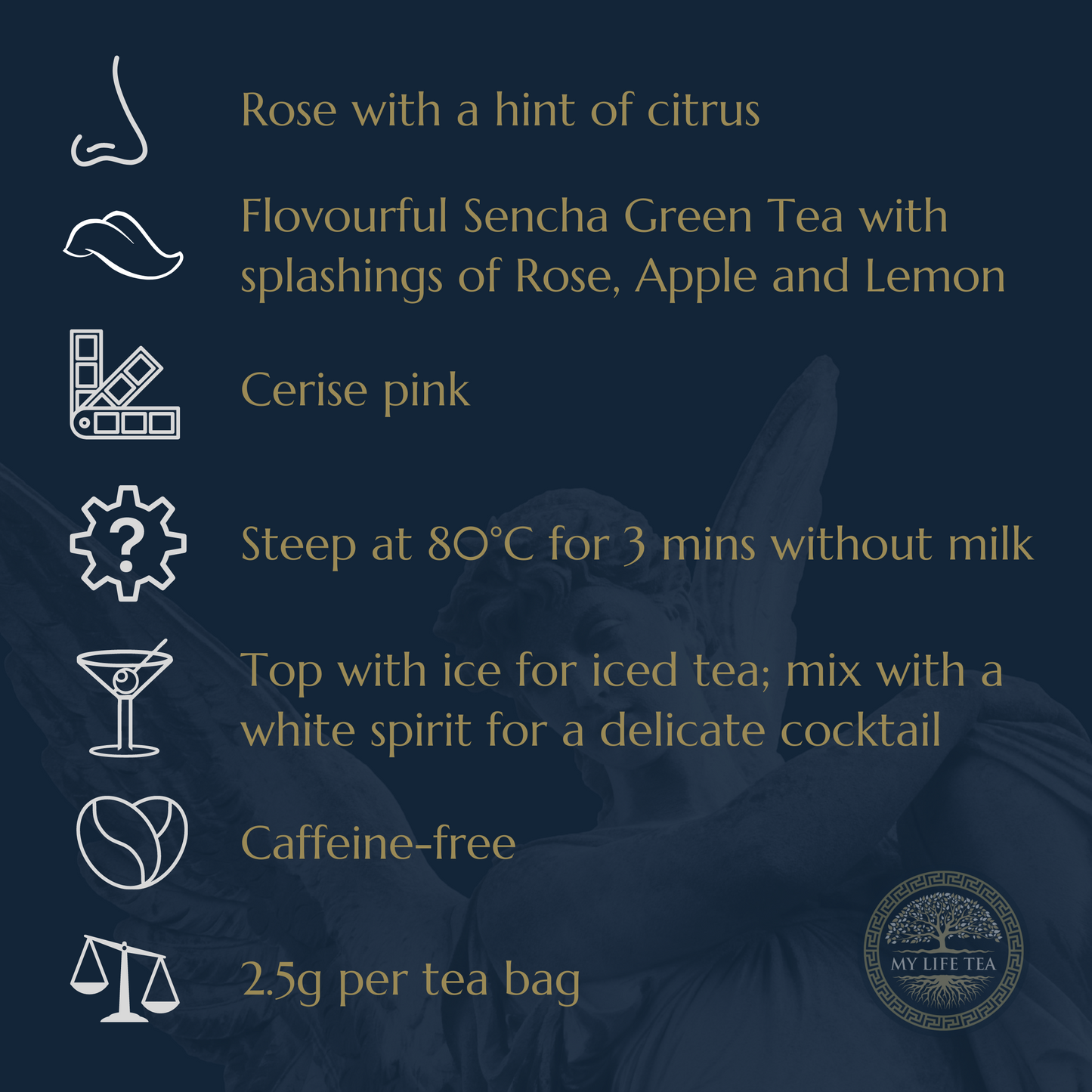 Aphrodite: Goddess Of Love | Apple, Rose & Lemon Green Tea - My Life Tea