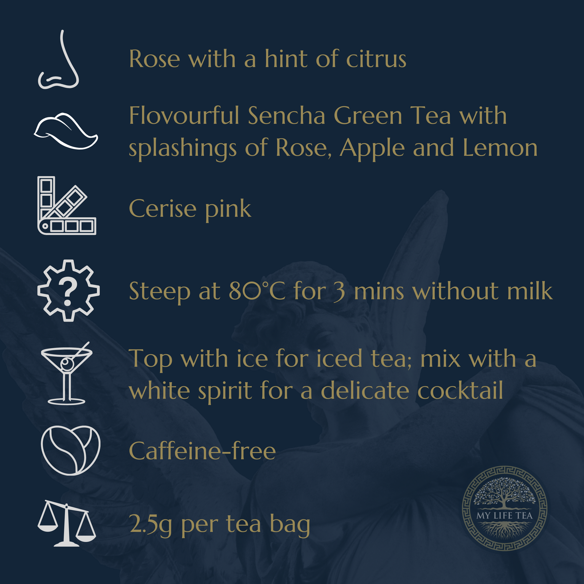 Aphrodite: Goddess Of Love | Apple, Rose & Lemon Green Tea - My Life Tea